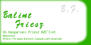 balint friesz business card